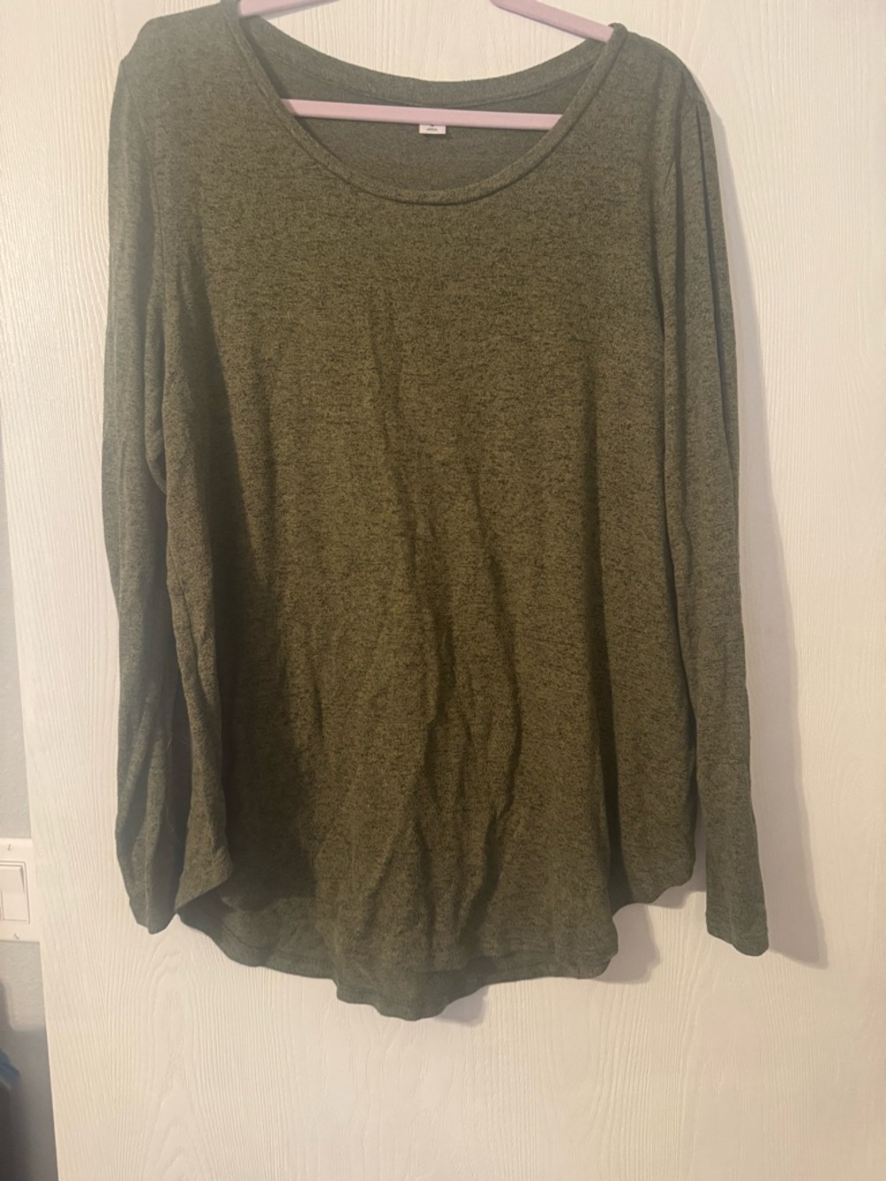 Old Navy Heathered Olive Green Long Sleeve Top